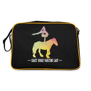 Voltigieren Crazy Horse Vaulting Lady - Retro Tasche - Schwarz/Gold - Hinten