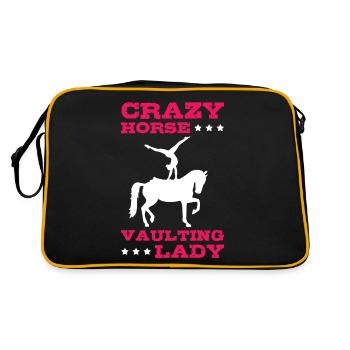 Voltigieren Crazy Horse Vaulting Lady - Retro Tasche - Schwarz/Gold - Hinten