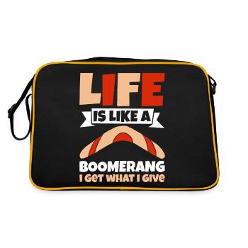 La vie est comme un boomerang que je reçois ce que je donne - Sac Retro - noir/or - Dos