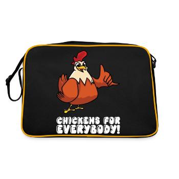 Chickens for everyone - Retro Bag - black/gold - Back