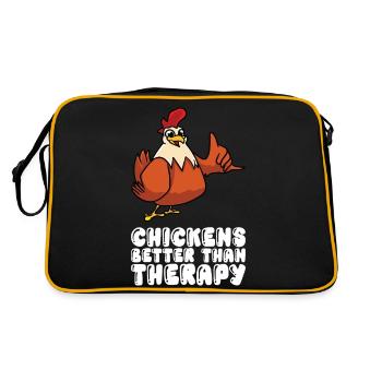 Les poulets sont meilleurs que la thérapie - Sac Retro - noir/or - Dos