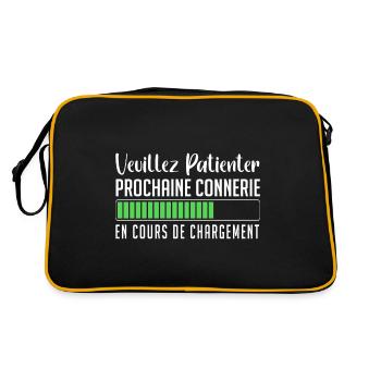 Veuillez Patienter Prochaine connerie en cours - Sac Retro - noir/or - Dos