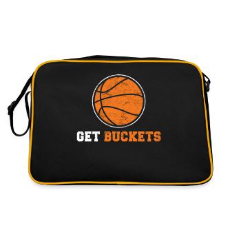 Get Buckets Basketball Player Basketball Fans Coac - Retro Tasche - Schwarz/Gold - Hinten