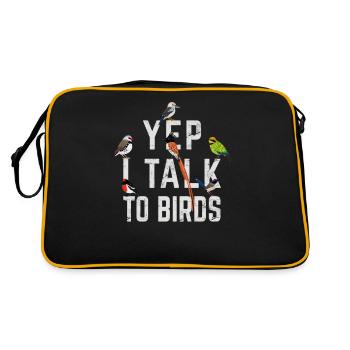 Oui je parle aux oiseaux drôles d’oiseaux amateurs d’oiseaux cool bird wa - Sac Retro - noir/or - Dos