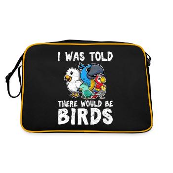 On m’a dit qu’il y aurait des oiseaux amateurs d’oiseaux drôles - Sac Retro - noir/or - Dos