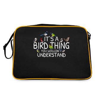 C’est un truc d’oiseau drôle Observation des oiseaux Cool Bird Love - Sac Retro - noir/or - Dos