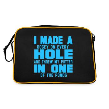 I Made A Bogey On Every Hole Funny Golfing Tee - Retro Tasche - Schwarz/Gold - Hinten