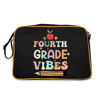 Fourth Grade Vibes 4th Grade Retro Back To School - Retro Bag - black/gold - Back