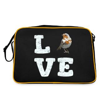 Love Birds Mignon Bird Lover Drôle d’observation des oiseaux Bir - Sac Retro - noir/or - Dos