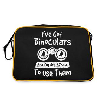 J’ai des jumelles Drôle d’observation des oiseaux - Sac Retro - noir/or - Dos