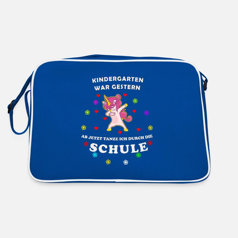 Dapping Einhorn zum Schulanfang Retro Tasche