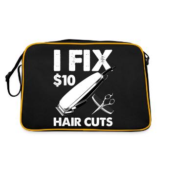 I fix 10 dollars hair cuts Design - Retro Tasche - Schwarz/Gold - Hinten