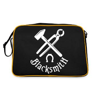 blacksmith Design for a blacksmith hobby lover - Retro Tasche - Schwarz/Gold - Hinten