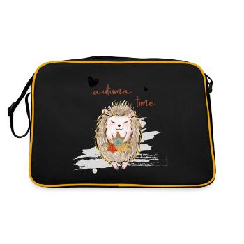 Feuille Automne Arbre Orange Automne Feuilles Saison - Sac Retro - noir/or - Dos