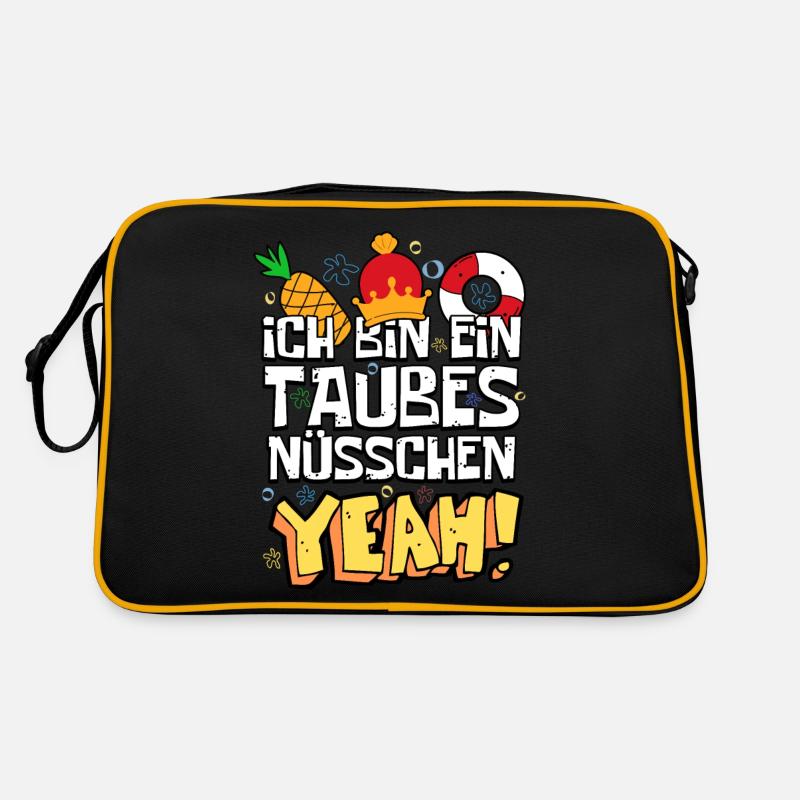Ich bin ein taubes Nüsschen Yeah Spruch Fernsehen Retro Tasche