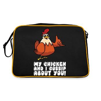 My chicken and I gossip about you - Retro Bag - black/gold - Back