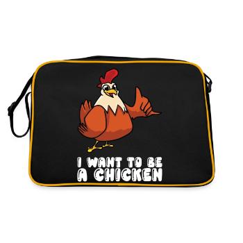 I want to be a chicken - Retro Bag - black/gold - Back