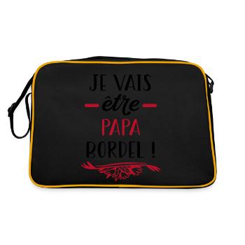 Je vais être papa bordel - Sac Retro - noir/or - Dos