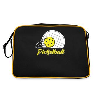 Pickleball Player Paddleball Lover Humor Paddle - Retro Bag - black/gold - Back