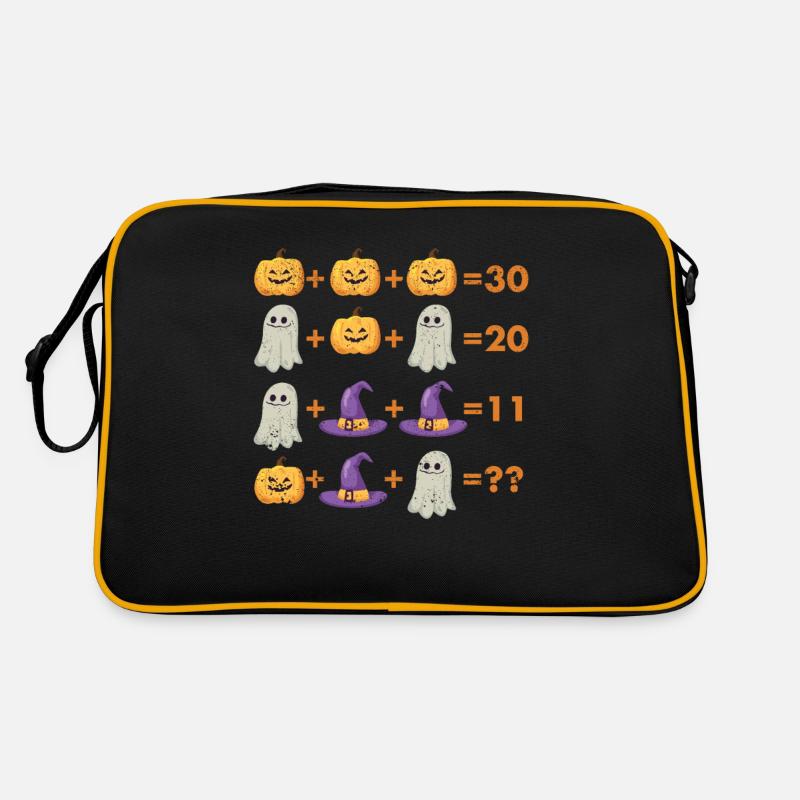 Math Equation Pumpkin Ghost Witch Bat Retro Bag