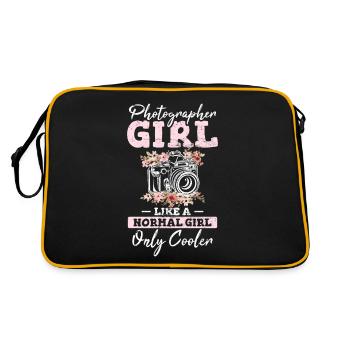 Photographer Girl Funny Photography Lover Funny Ca - Retro Bag - black/gold - Back