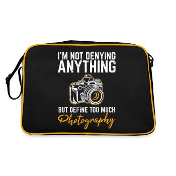 Define Too Much Photography Lover Cool Photographer - Retro Bag - black/gold - Back