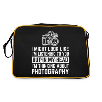 I'm Thinking About Photography Funny Camera Photog - Retro Bag - black/gold - Back