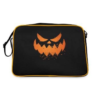 Creepy Pumpkin Jack O Lantern Face Halloween - Sac Retro - noir/or - Dos