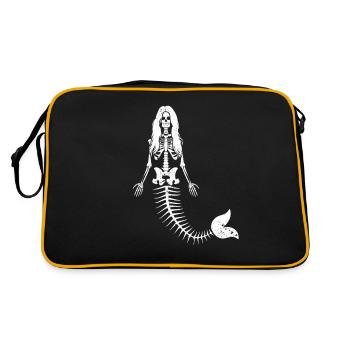 Mermaid Squelette Halloween Drôle Effrayant - Sac Retro - noir/or - Dos