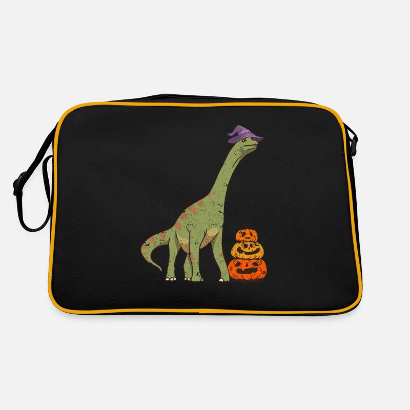 Brachiosaurus Witch Pumpkin Halloween Dinosaur Retro Bag