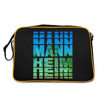Mannheim Deutschland Stadt Skyline Heimat Liebe - Retro Tasche - Schwarz/Gold - Hinten