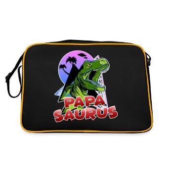 Papasaurus design pour le père pour son anniversaire - Sac Retro - noir/or - Dos