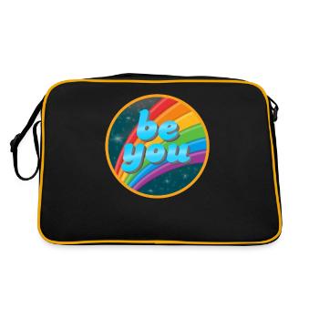 LGBTQ Be You Gay Pride LGBT Ally Rainbow Flag - Retro Tasche - Schwarz/Gold - Hinten