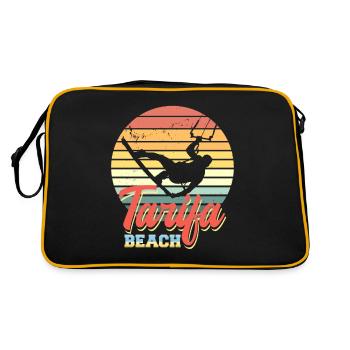 Kite Surfing Design with Kiteboard Surfer - Retro Bag - black/gold - Back