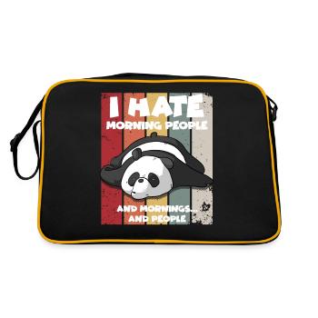 Je déteste les gens du matin et les matins et les gens - Sac Retro - noir/or - Dos