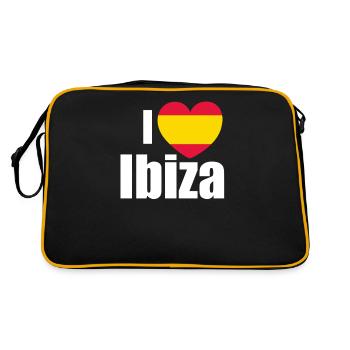 J’adore la grande ville insulaire d’Ibiza en Espagne - Sac Retro - noir/or - Dos