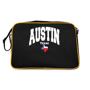 City of Austin in the state of Texas cool design - Retro Bag - black/gold - Back