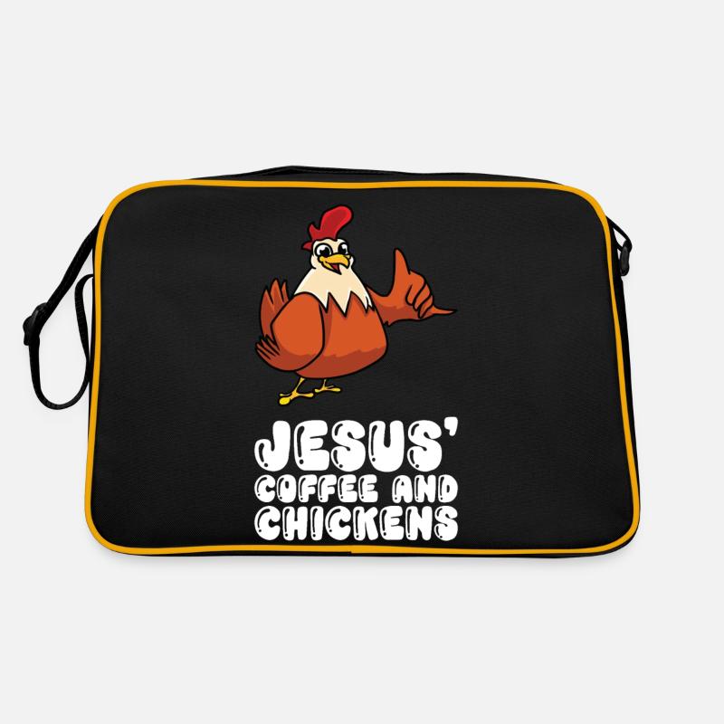 Jesus, Kaffee Und Hühner Retro Tasche