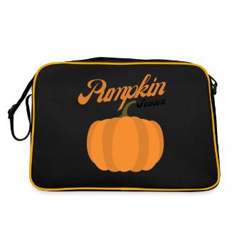 The Season Pumpkin Autumn Tree Orange Fall Leaves - Retro Bag - black/gold - Back