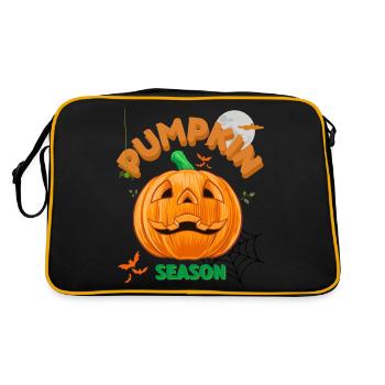 The Season Pumpkin Autumn Tree Orange Fall Leaves - Retro Bag - black/gold - Back