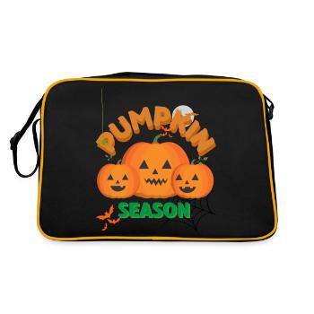 The Season Pumpkin Autumn Tree Orange Fall Leaves - Retro Bag - black/gold - Back