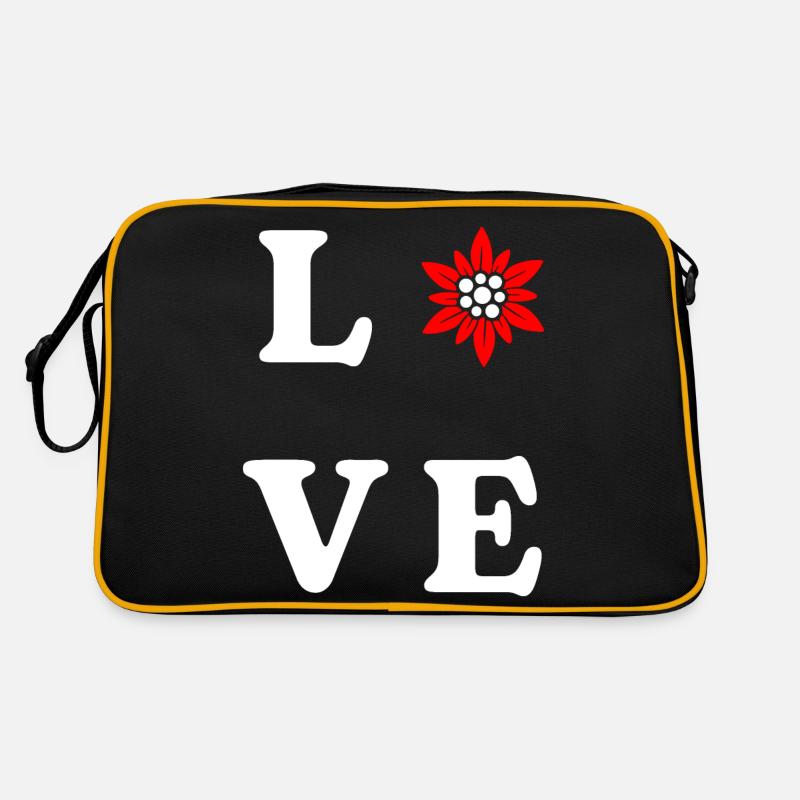 Schweiz Love - Retro Tasche - Schwarz/Gold