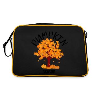 Autumn Tree Orange Fall Leaves The Season Pumpkin - Retro Bag - black/gold - Back