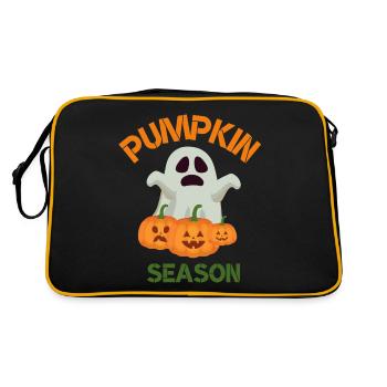 The Season Pumpkin Autumn Tree Orange Fall Leaves - Retro Bag - black/gold - Back