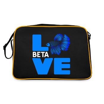 LOVE Beta Fish Awesome Fishing Designs T-Shirt - Retro Bag - black/gold - Back