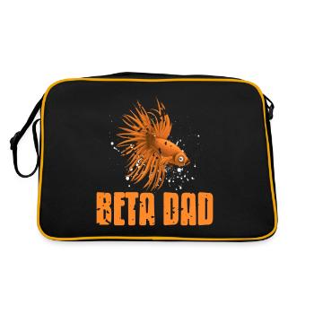 Vintage Fishing Designs BETA Dad T-Shirt Present - Retro Bag - black/gold - Back