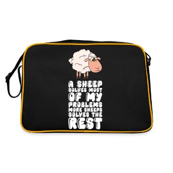 Un mouton résout la plupart de mes problèmes - Sac Retro - noir/or - Dos
