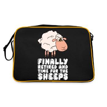 Finally Retired And Time For The Sheep - Retro Bag - black/gold - Back