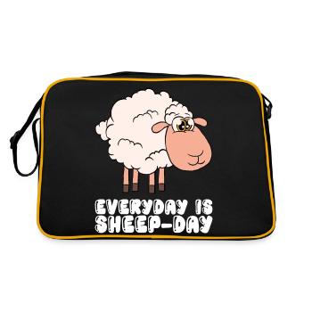 Chaque jour est le jour des moutons - Sac Retro - noir/or - Dos