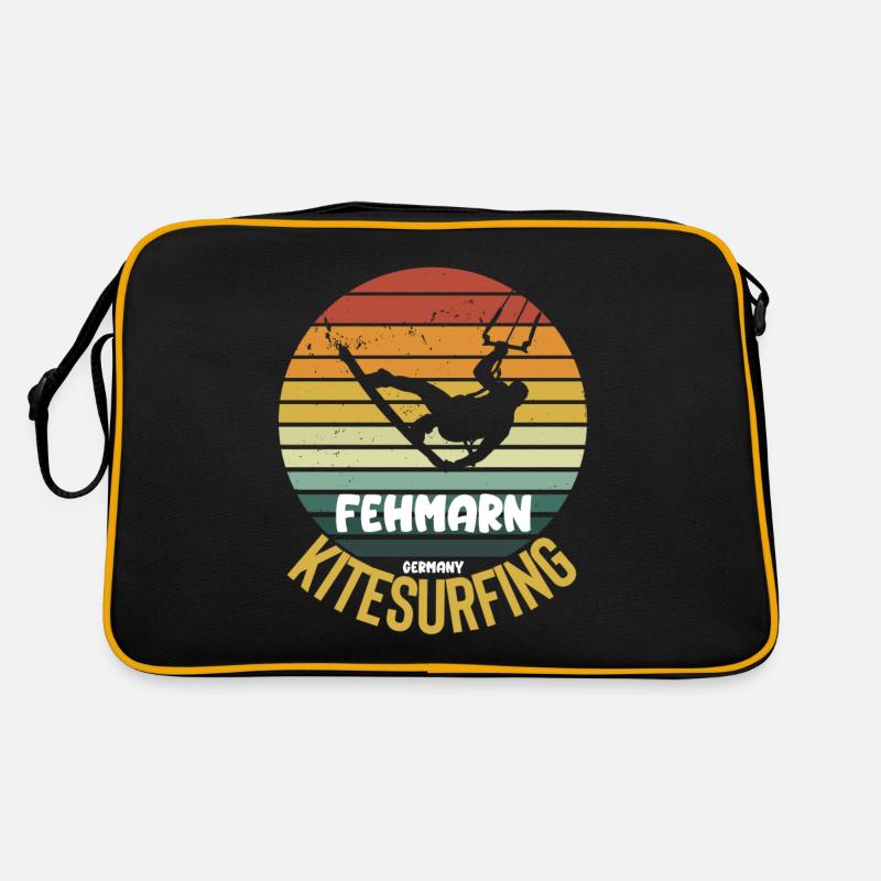 Fehmarn Kitesurfing Wassersport Design Retro Tasche
